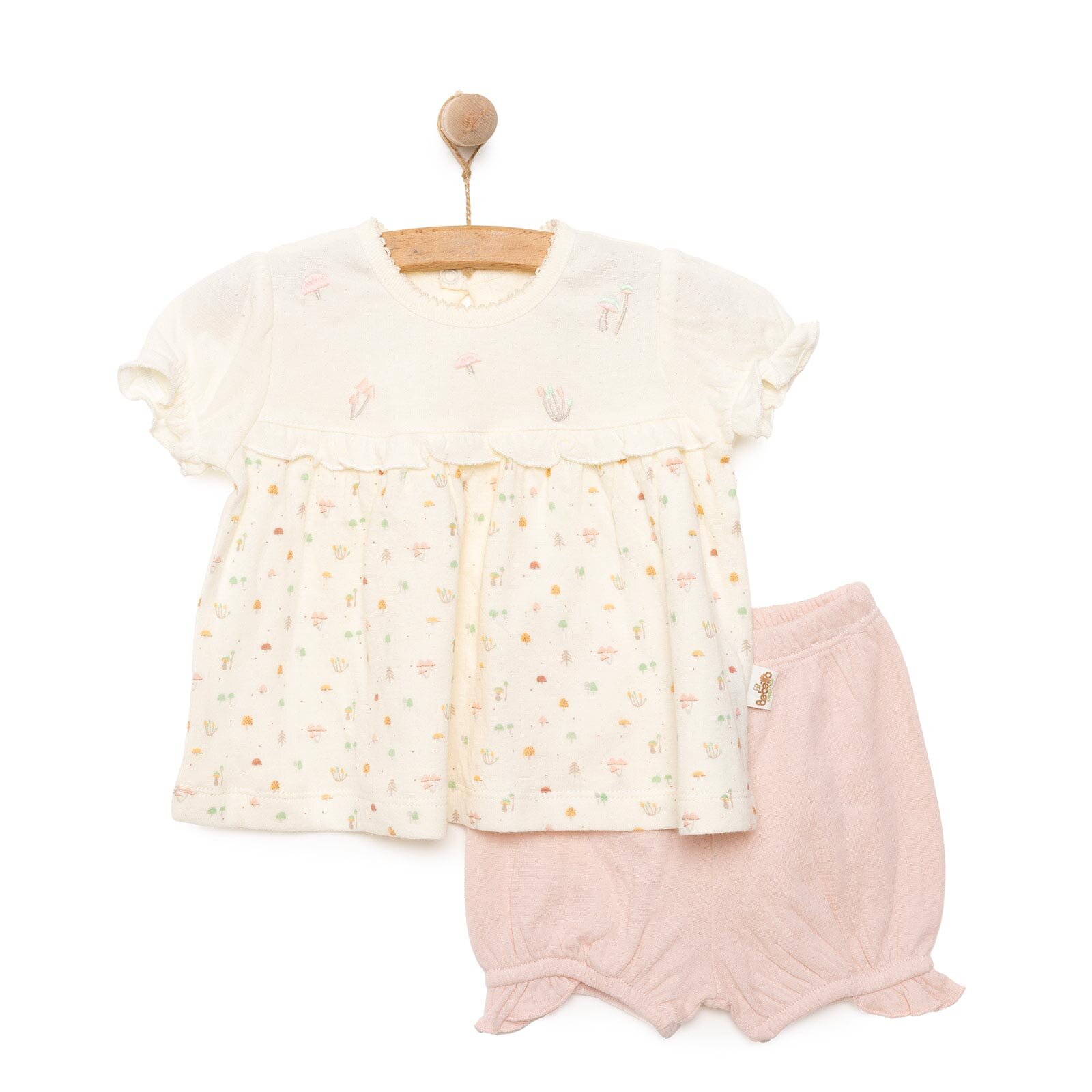 Yenidoğan Organic My Mushroom Tshirt-Şort Kız Bebek