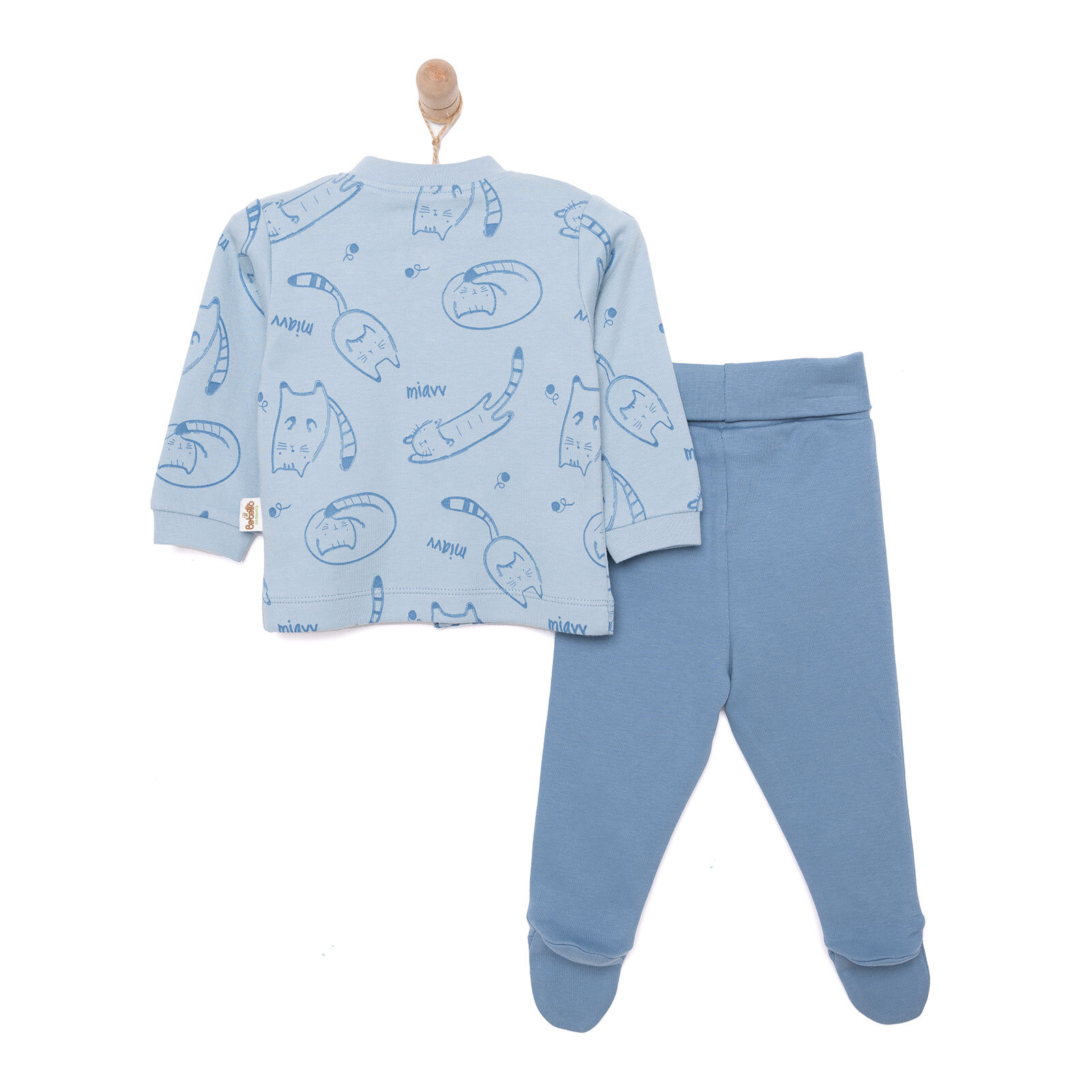 Yenidoğan Organic Sleepy Cat Uni Hırka-Patikli Alt Unisex Yenidoğan Organic Sleepy Cat Uni Hırka-Patikli Alt Unisex