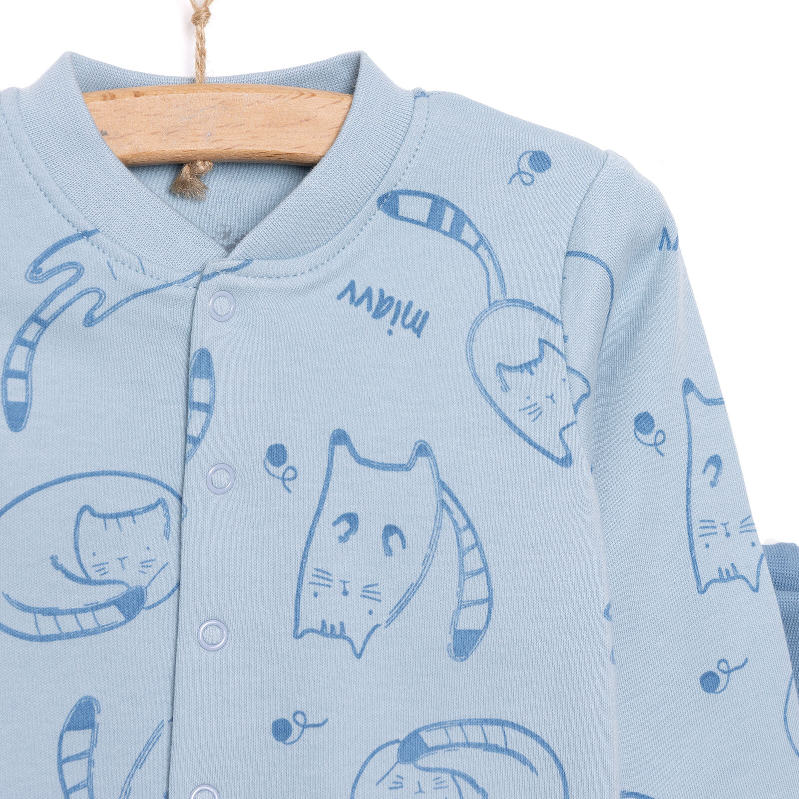 Yenidoğan Organic Sleepy Cat Uni Hırka-Patikli Alt Unisex Yenidoğan Organic Sleepy Cat Uni Hırka-Patikli Alt Unisex