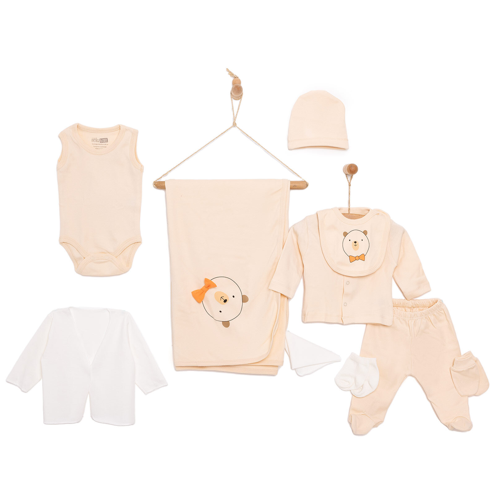 Yenidoğan  Papyon Detaylı Erkek 10lu Hastane Çıkışı Erkek Bebek