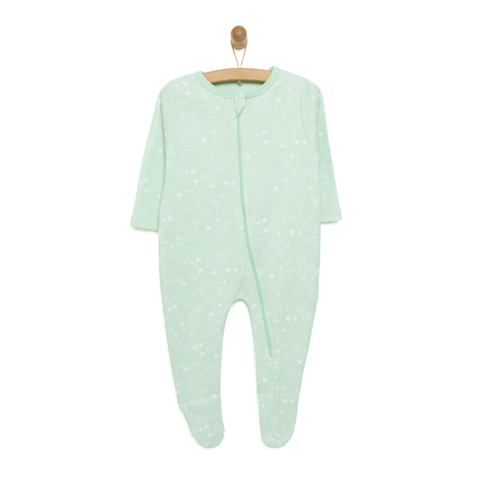 Erkek Bebek Yenidoğan Patikli Tulum %100 Pamuk Fermuarlı Bisiklet Yaka Uzun Kol Mint Erkek Bebek Yenidoğan Patikli Tulum %100 Pamuk Fermuarlı Bisiklet Yaka Uzun Kol Mint