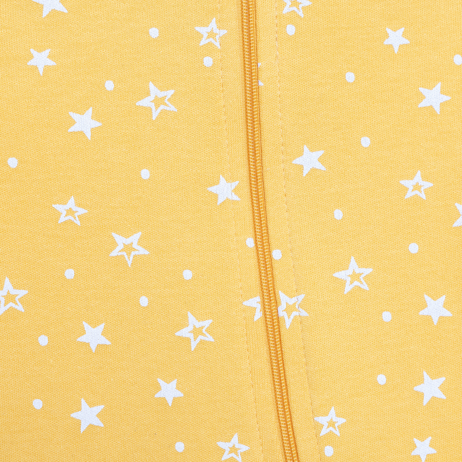 Yenidoğan Kız Patikli Tulum - Fermuarlı %100 Pamuk, Uzun Kollu, Yıldızlı, Sarı 0-9 Ay