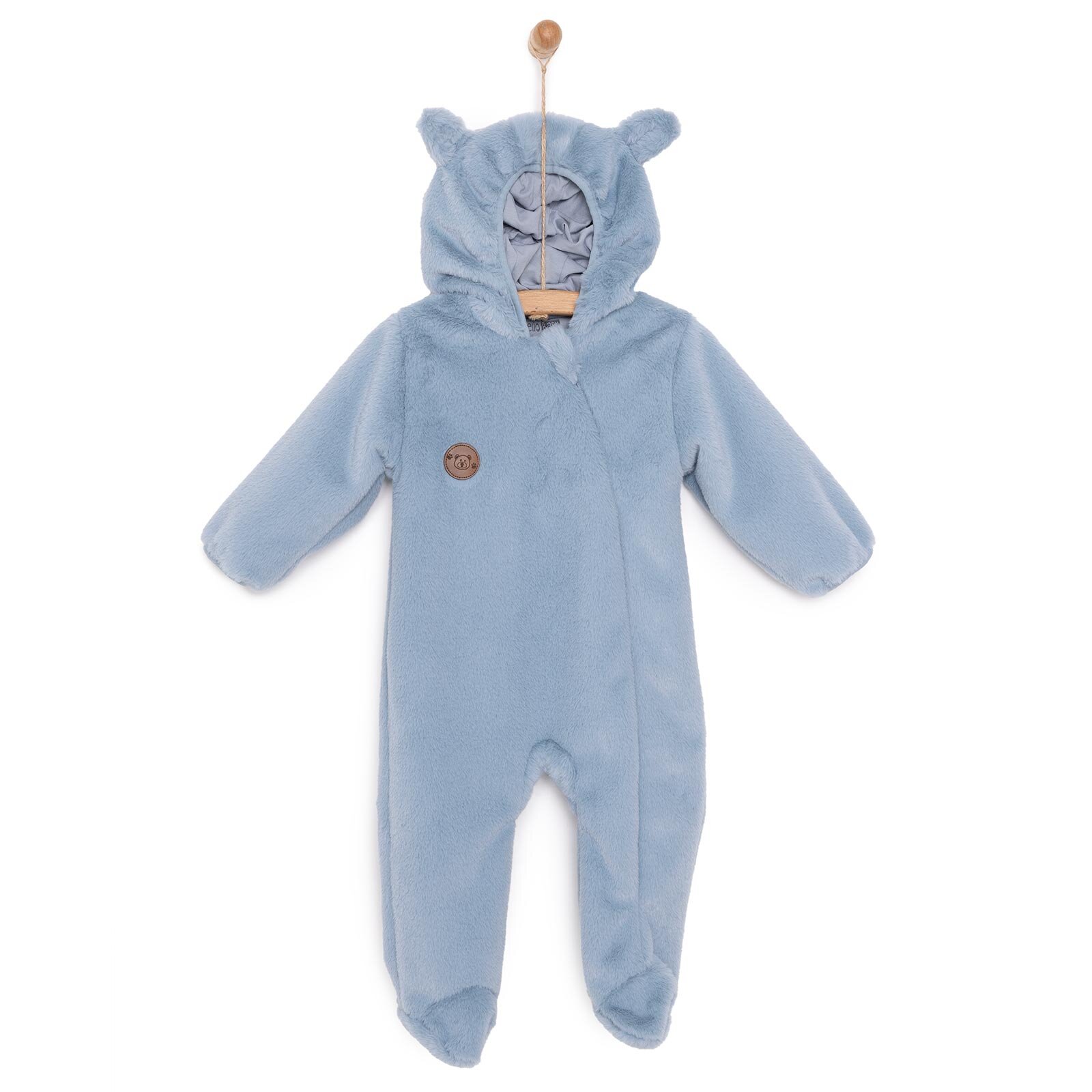 Yenidoğan Peluş Patikli Tulum Erkek Bebek