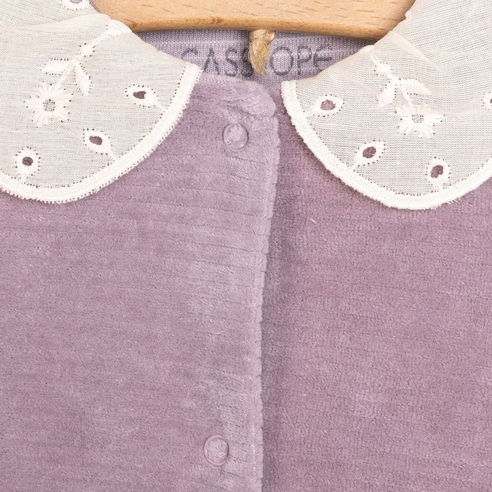 Kız Bebek Patikli Tulum Kadife Örme