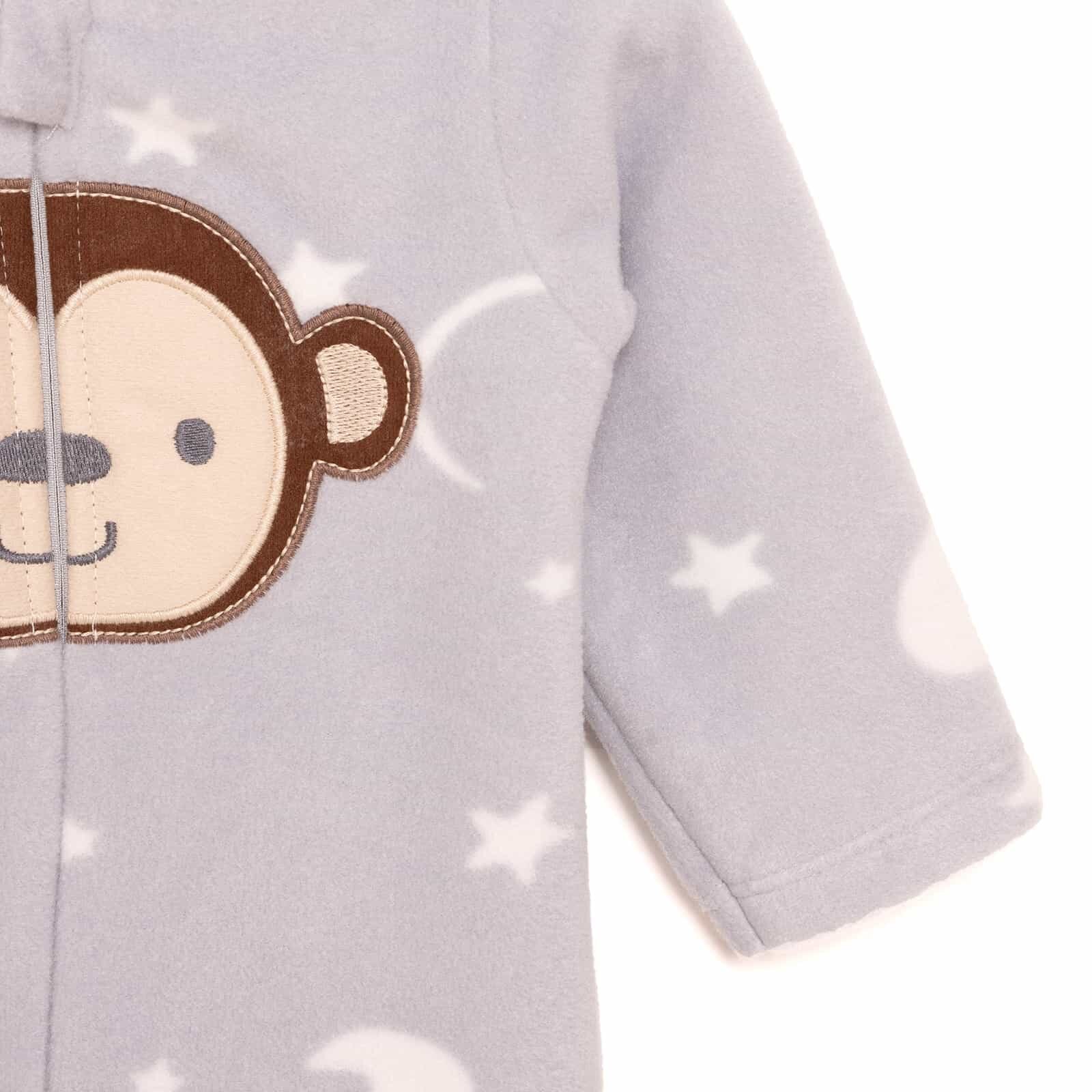 Yenidoğan Polar Kapüşonlu Patikli Tulum Erkek Bebek