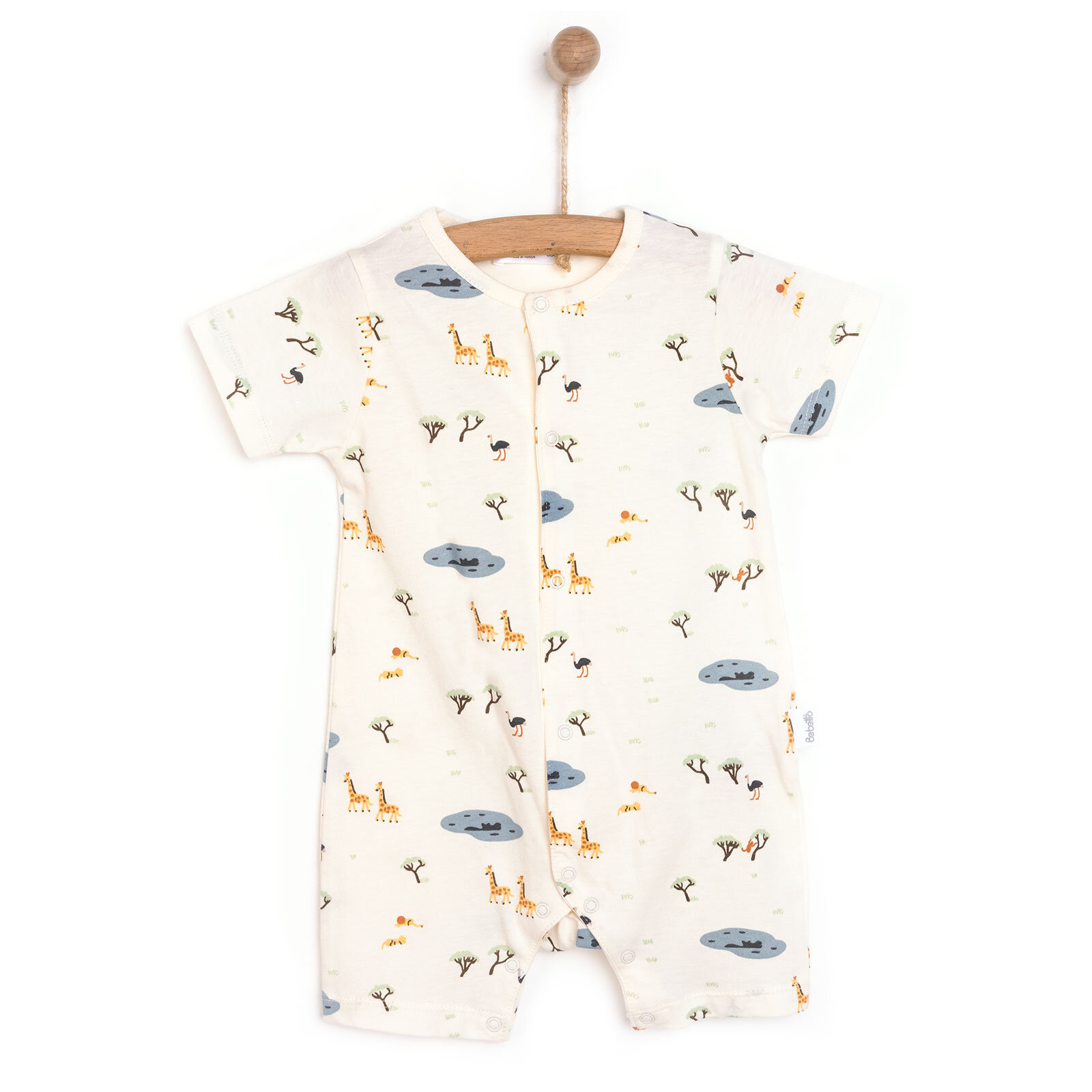 Yenidoğan Safari Çıtçıtlı Kısa Tulum Erkek Bebek