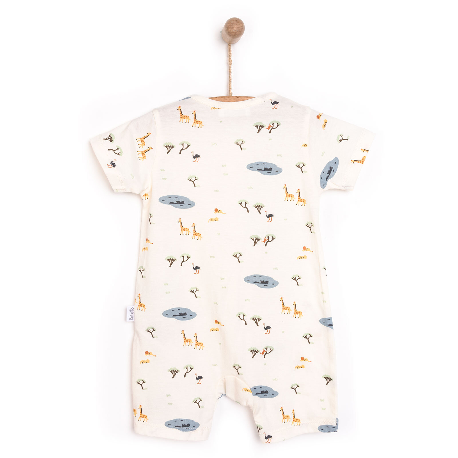 Yenidoğan Safari Çıtçıtlı Kısa Tulum Erkek Bebek