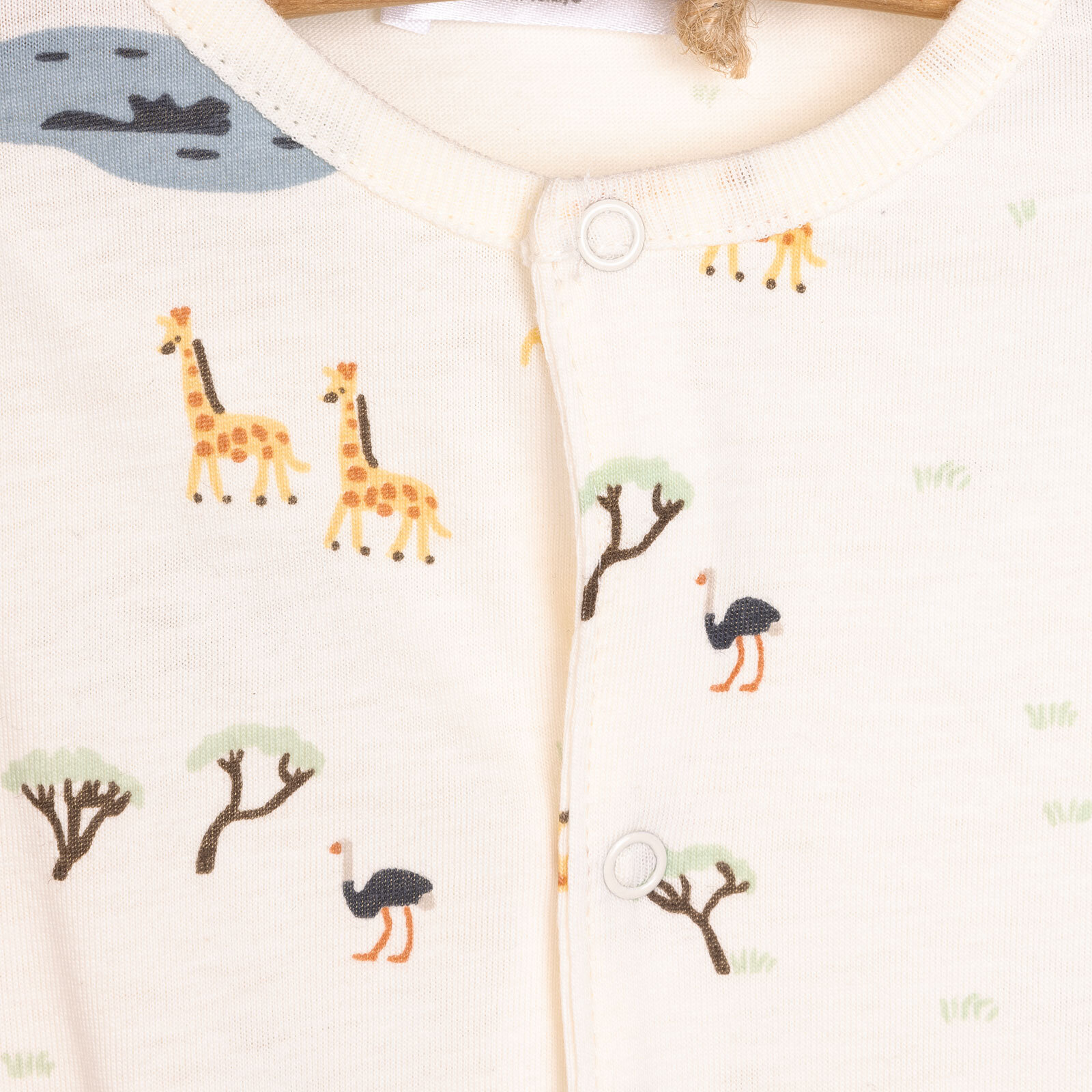 Yenidoğan Safari Çıtçıtlı Kısa Tulum Erkek Bebek