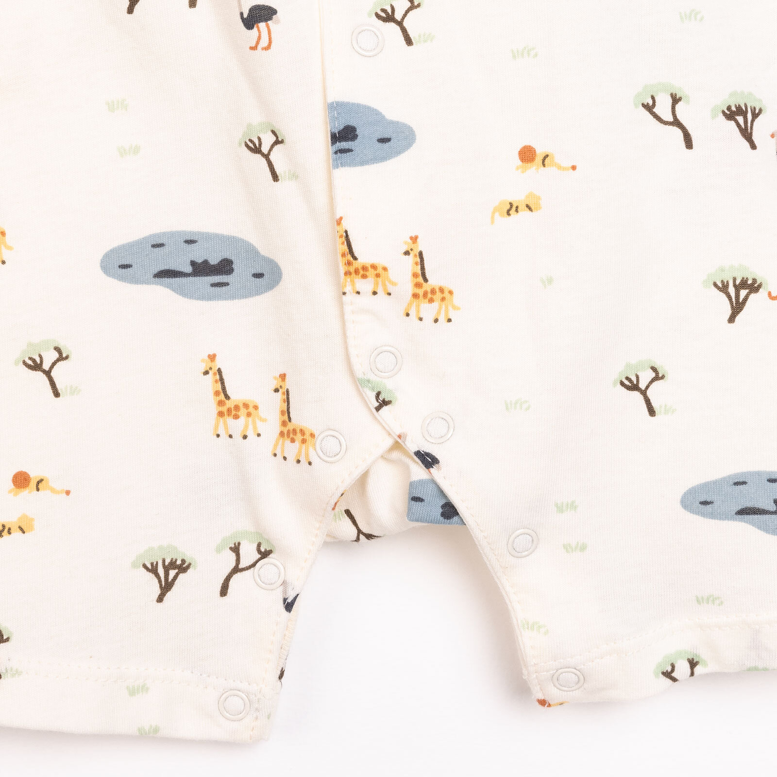 Yenidoğan Safari Çıtçıtlı Kısa Tulum Erkek Bebek