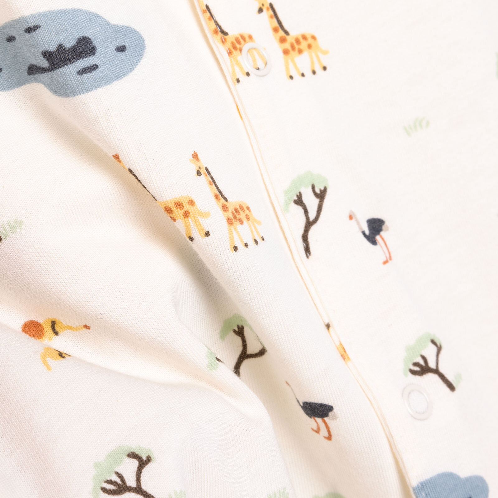 Yenidoğan Safari Çıtçıtlı Kısa Tulum Erkek Bebek