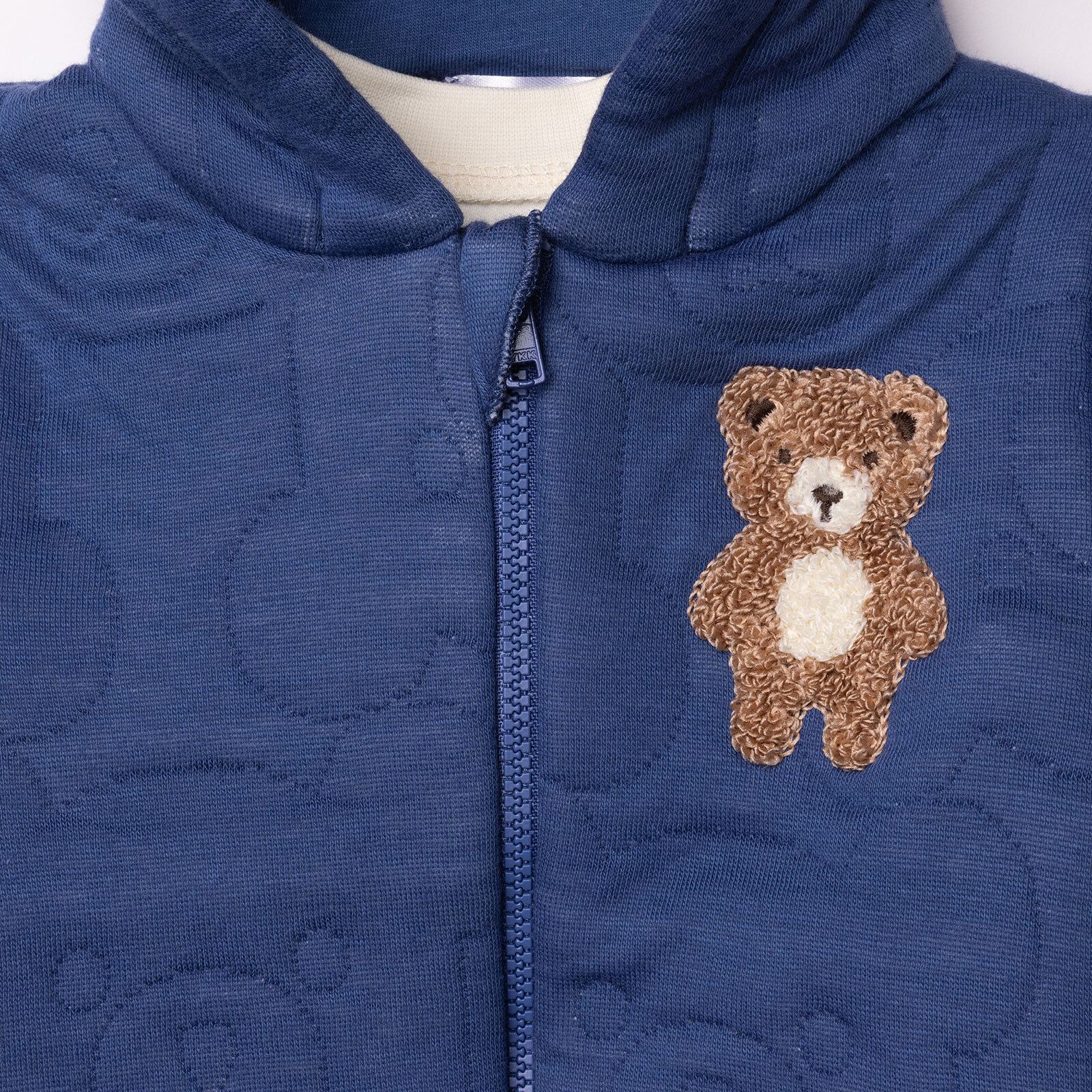 Erkek Bebek Yenidoğan Bearish Sweatshirt-Hırka-Alt Kapitone Örme Bisiklet Yaka Uzun Kol Patiksiz Pa