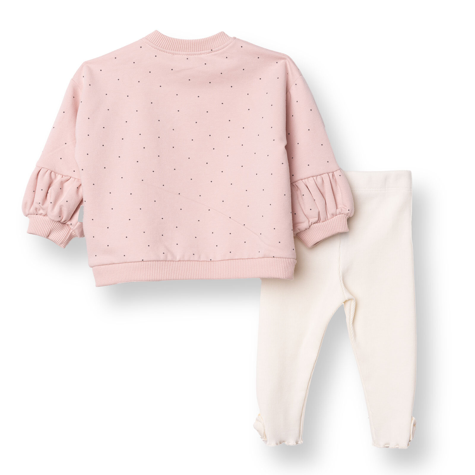 Kız Bebek Yenidoğan Mother And Baby Sweatshirt-Patiksiz Alt Bisiklet Yaka Uzun Kol Patiksiz Paça