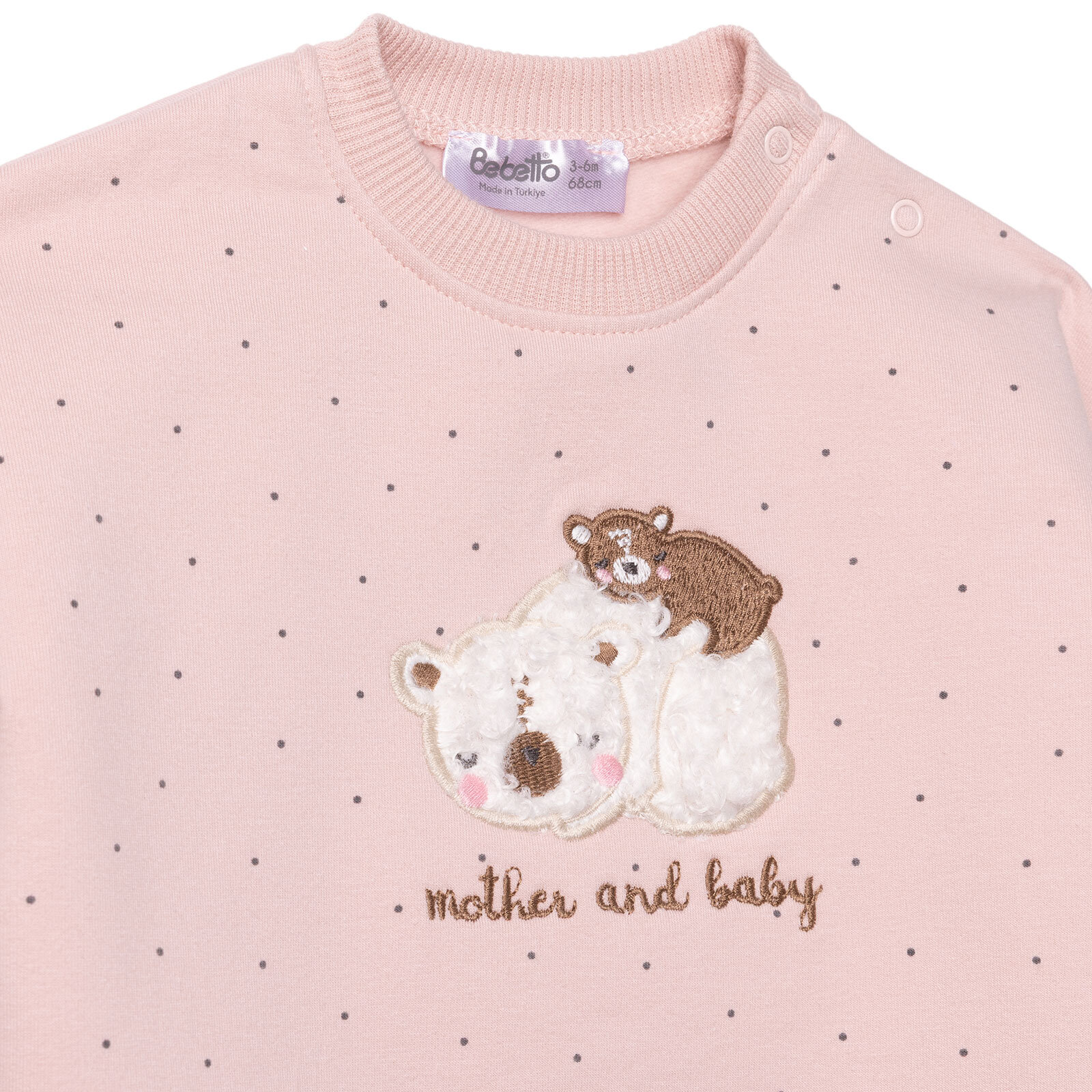 Kız Bebek Yenidoğan Mother And Baby Sweatshirt-Patiksiz Alt Bisiklet Yaka Uzun Kol Patiksiz Paça