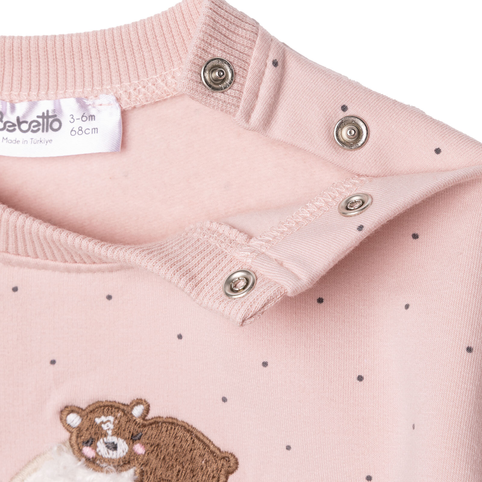 Kız Bebek Yenidoğan Mother And Baby Sweatshirt-Patiksiz Alt Bisiklet Yaka Uzun Kol Patiksiz Paça