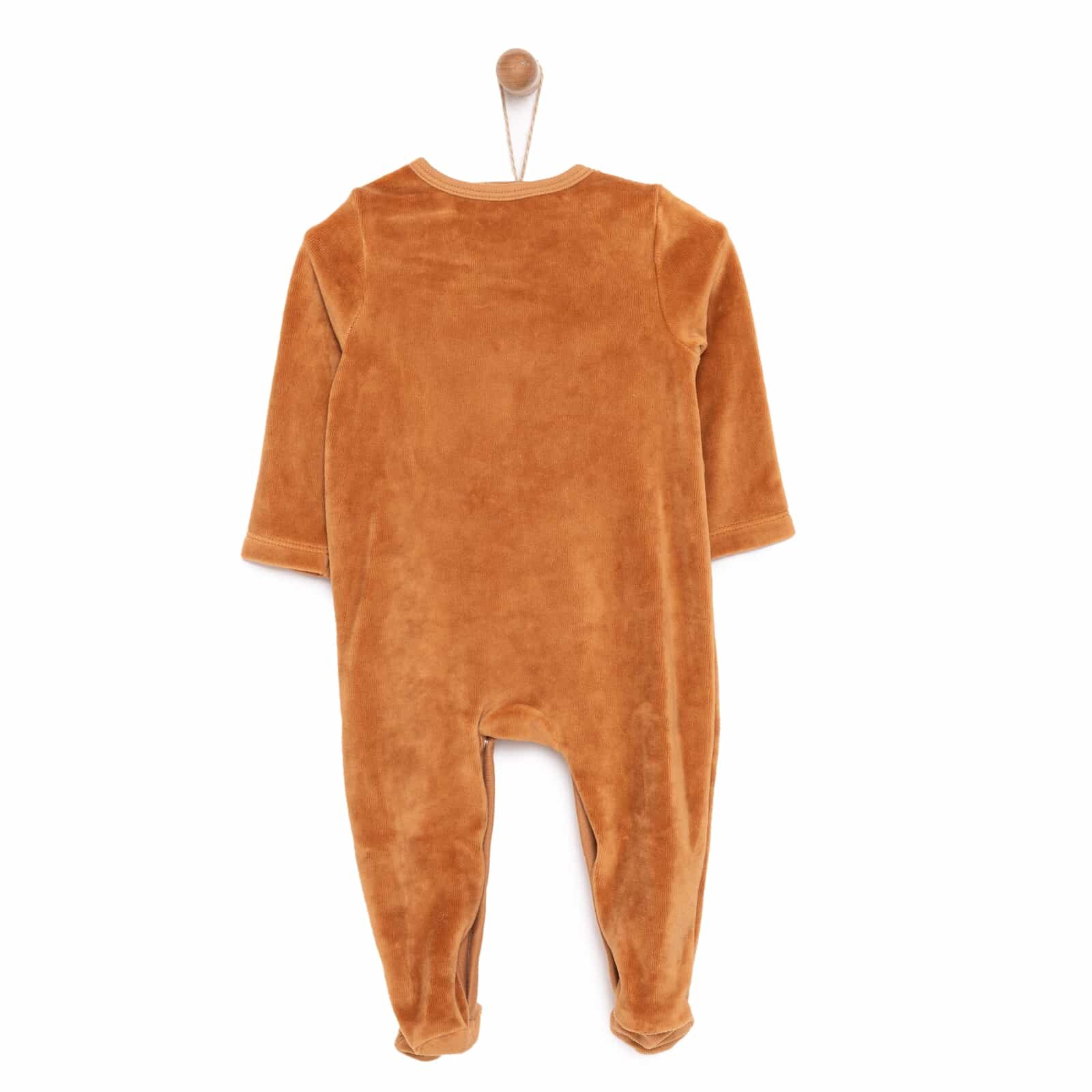 Yenidoğan Unisex Nakışlı Kadife Patikli Tulum Unisex