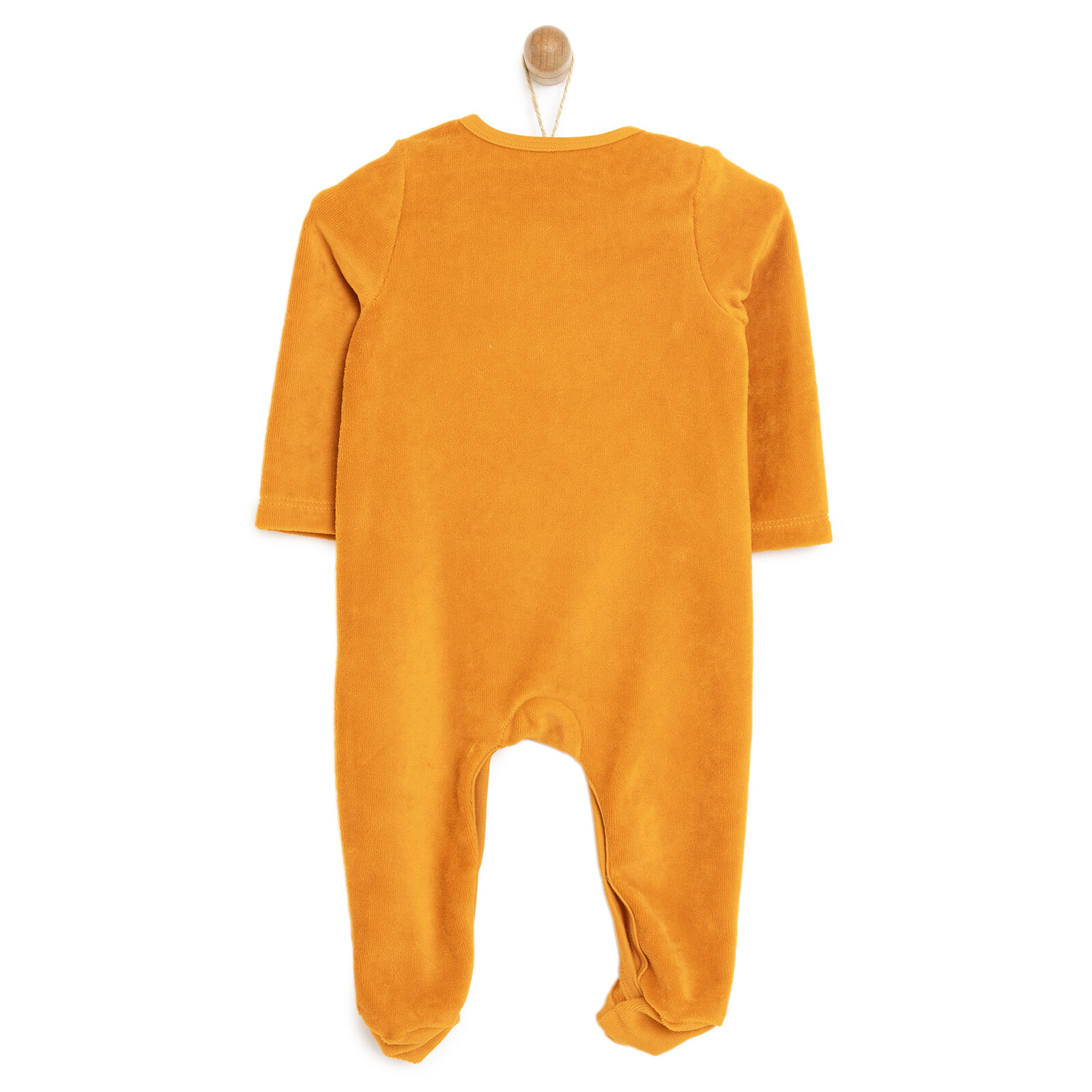 Yenidoğan Unisex Nakışlı Kadife Patikli Tulum Unisex