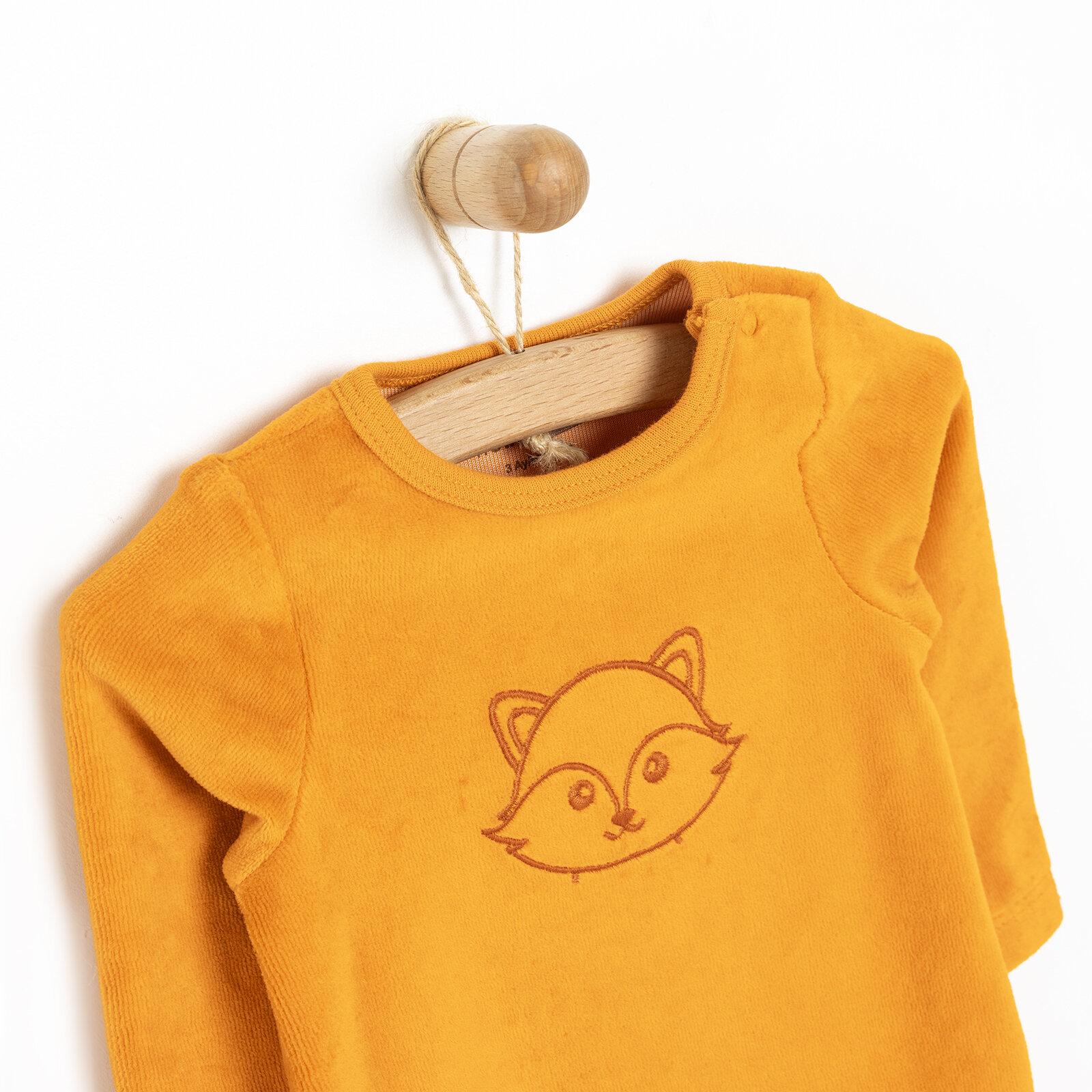 Yenidoğan Unisex Nakışlı Kadife Patikli Tulum Unisex