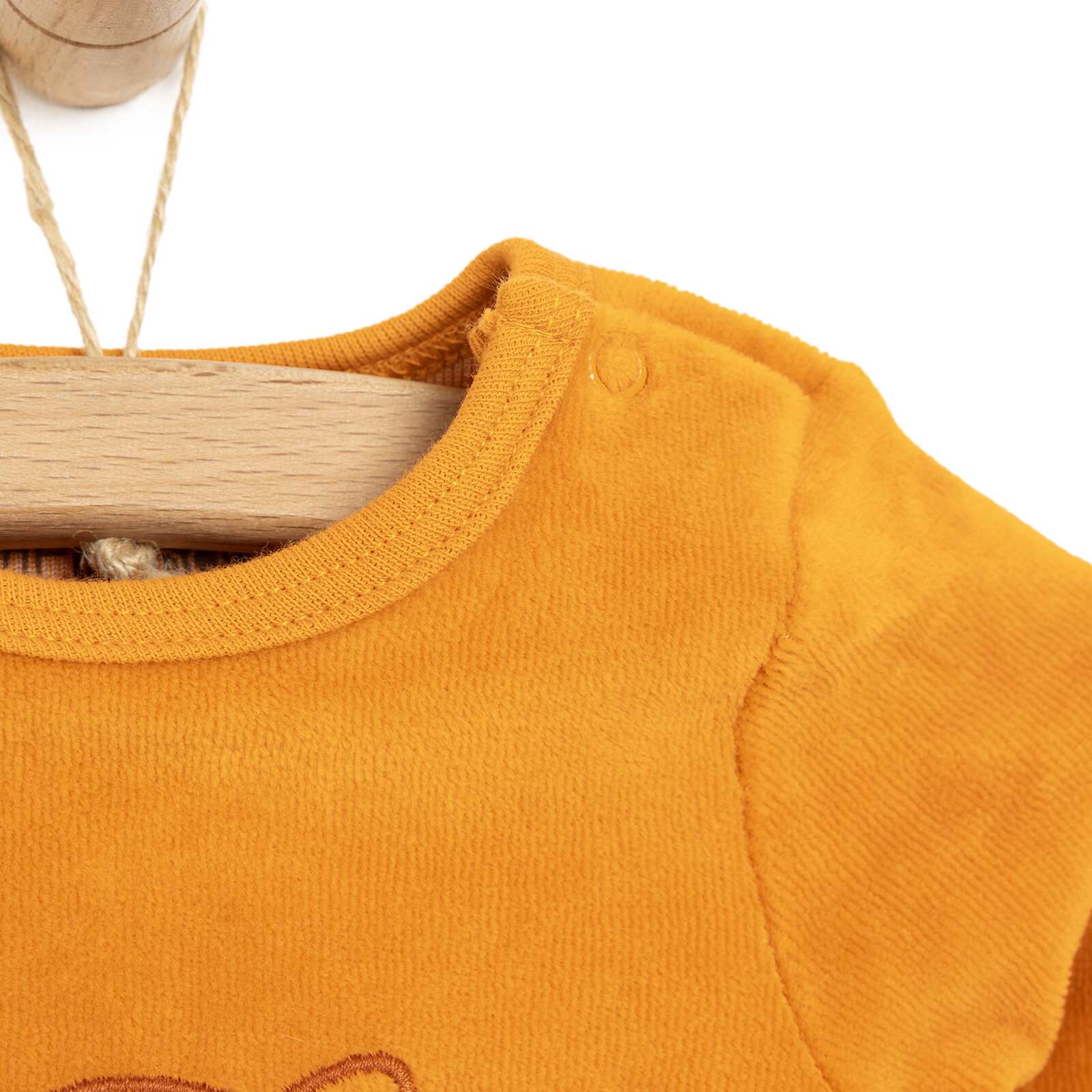 Yenidoğan Unisex Nakışlı Kadife Patikli Tulum Unisex