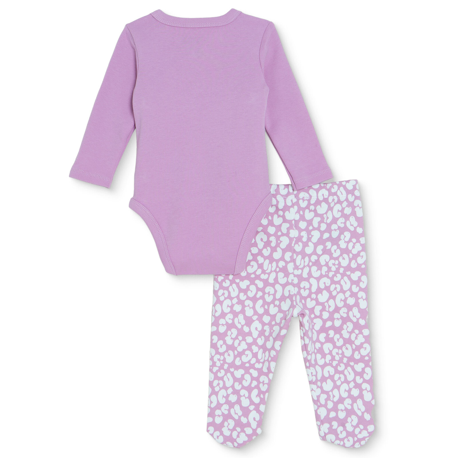 Kız Bebek Zıbın Body-Patikli Alt İnterlok Bisiklet Yaka Uzun Kol Patikli Paça