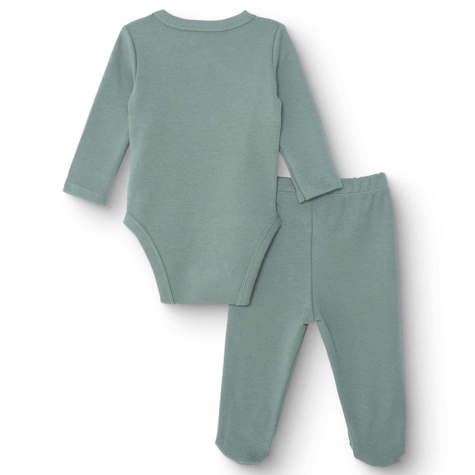 Erkek Bebek Yenidoğan Zıbın Body-Patikli Alt İnterlok Zarf Yaka Uzun Kol Patikli Paça