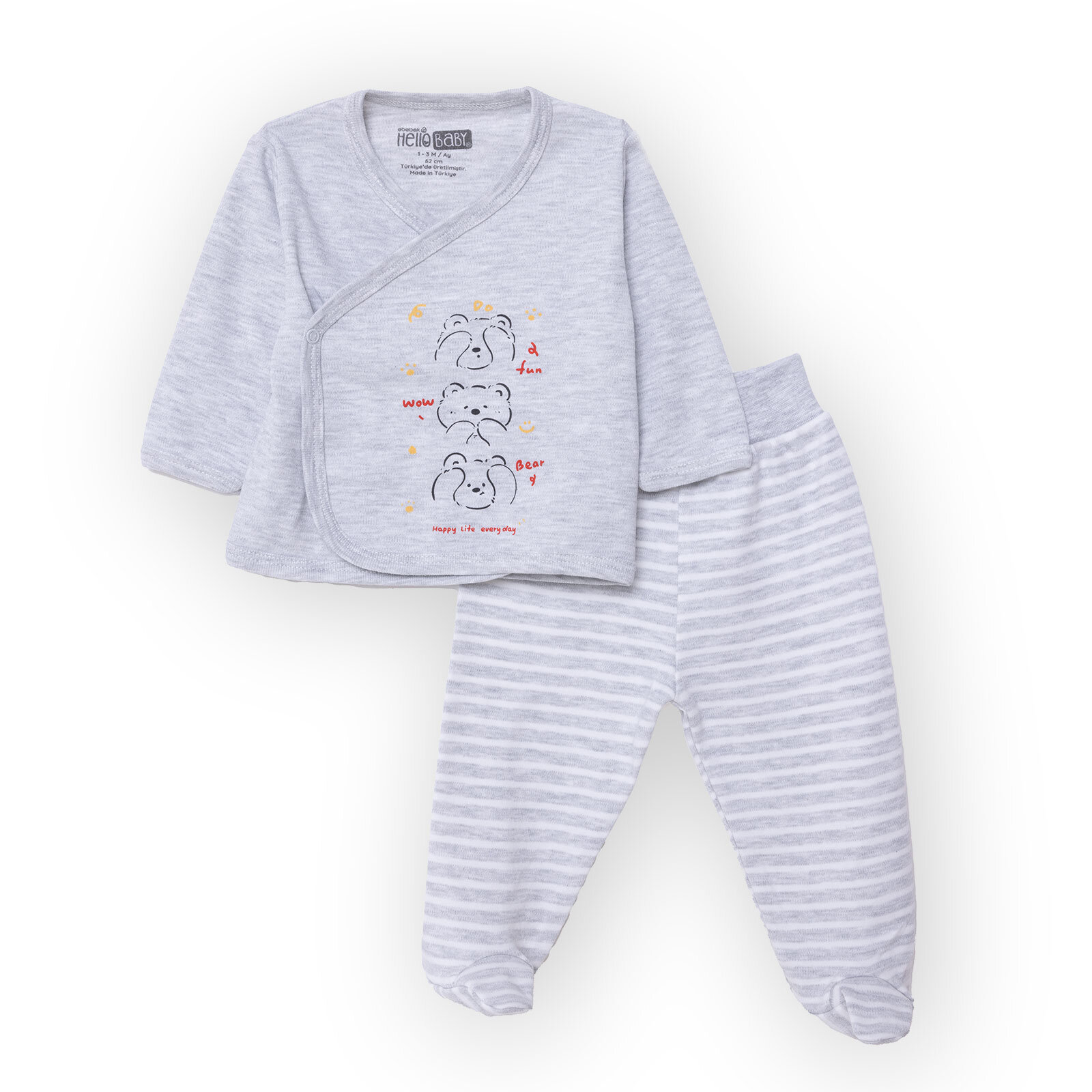 Erkek Bebek Yenidoğan Zıbın-Patikli Alt İnterlok Bisiklet Yaka Uzun Kol Patikli Paça Erkek Bebek Yenidoğan Zıbın-Patikli Alt İnterlok Bisiklet Yaka Uzun Kol Patikli Paça