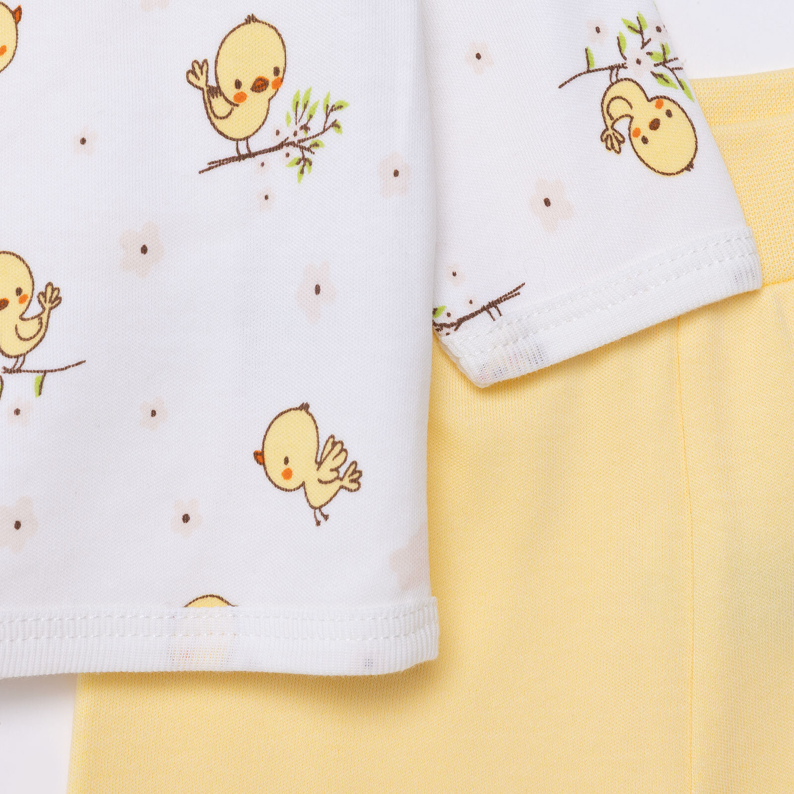 Kız Bebek Yenidoğan Zıbın-Patiksiz Alt İnterlok Bisiklet Yaka Uzun Kol Patiksiz Paça