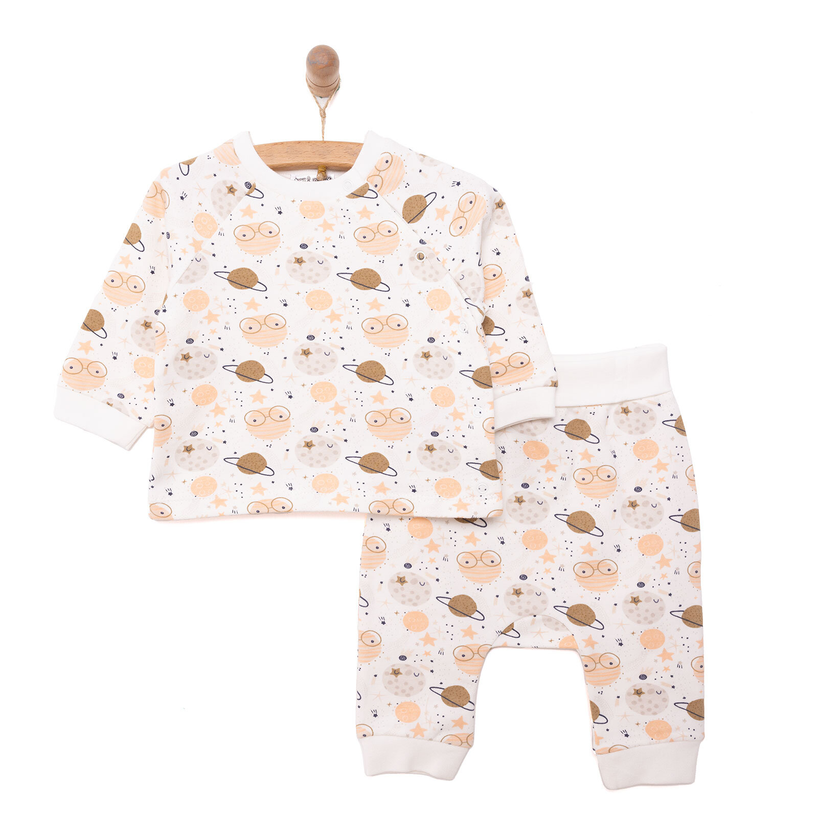 Yenidoğan Zıbın-Rahat Bel Patiksiz Alt 2li Takım Unisex