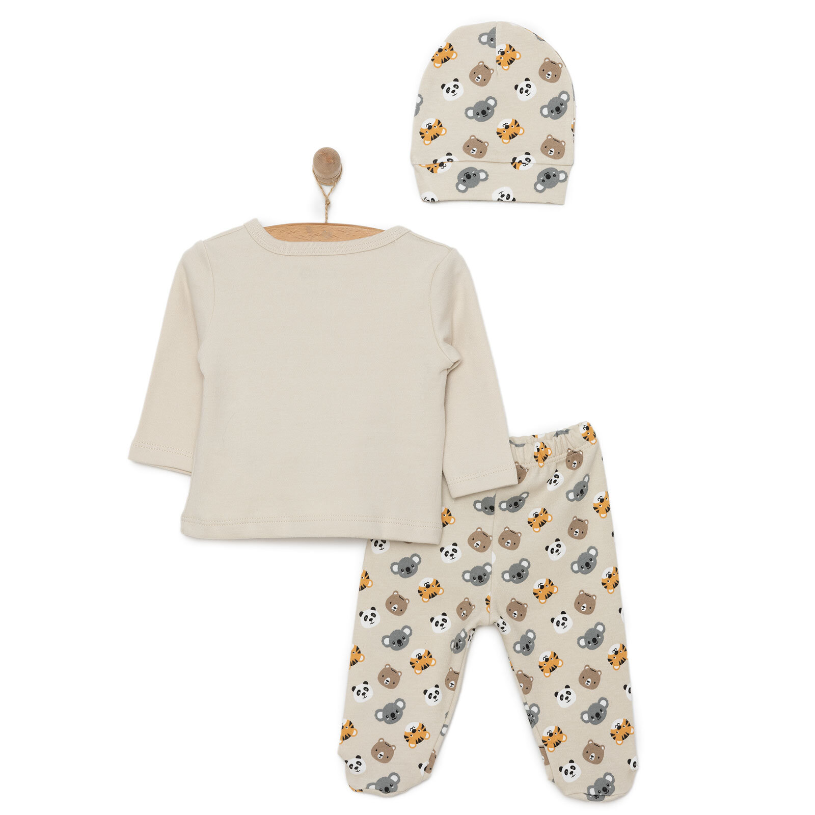 Yenidoğan Zıbın-Şapka-Patikli Alt 3lü Set Erkek Bebek