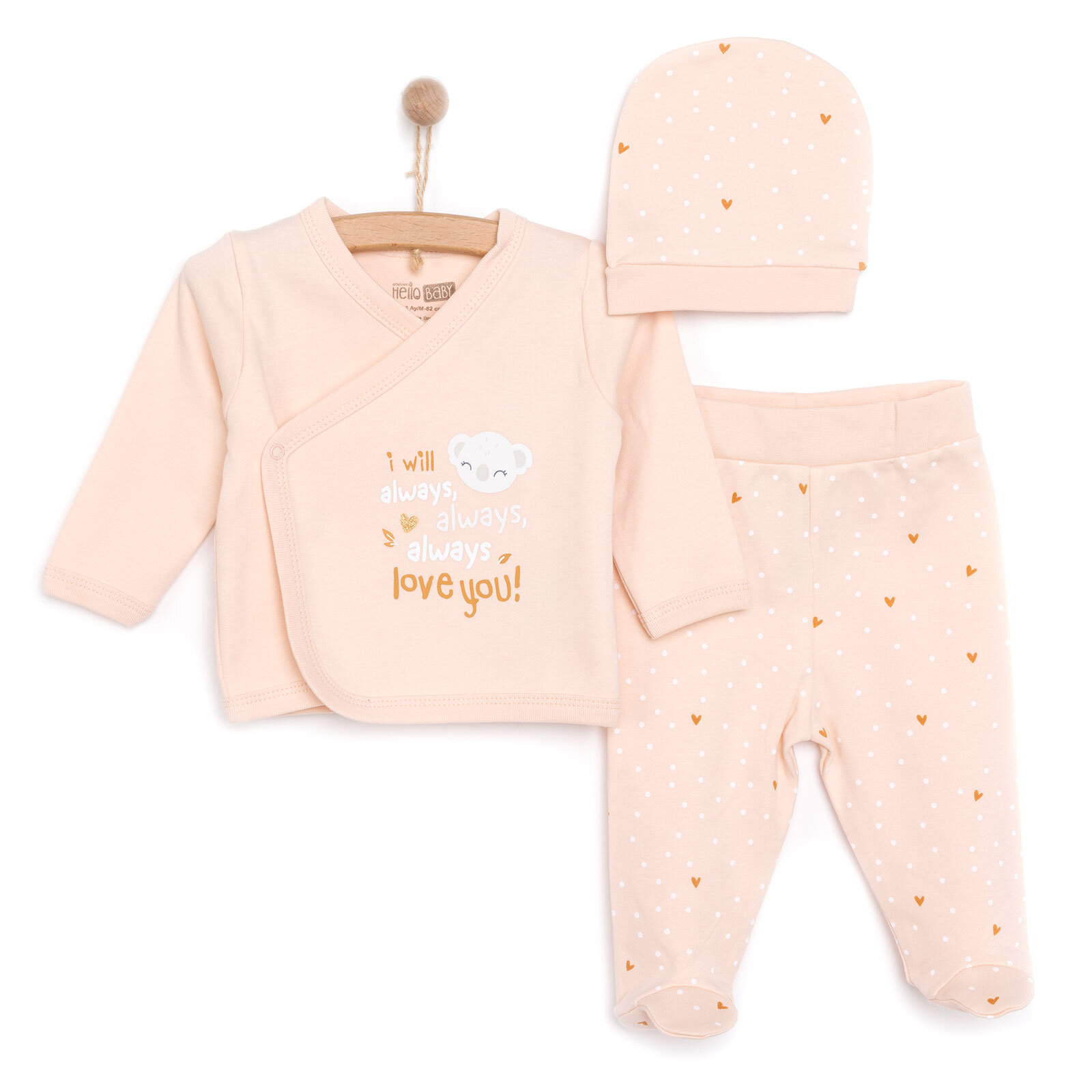 Yenidoğan Zıbın-Şapka-Patikli Alt Kız Bebek