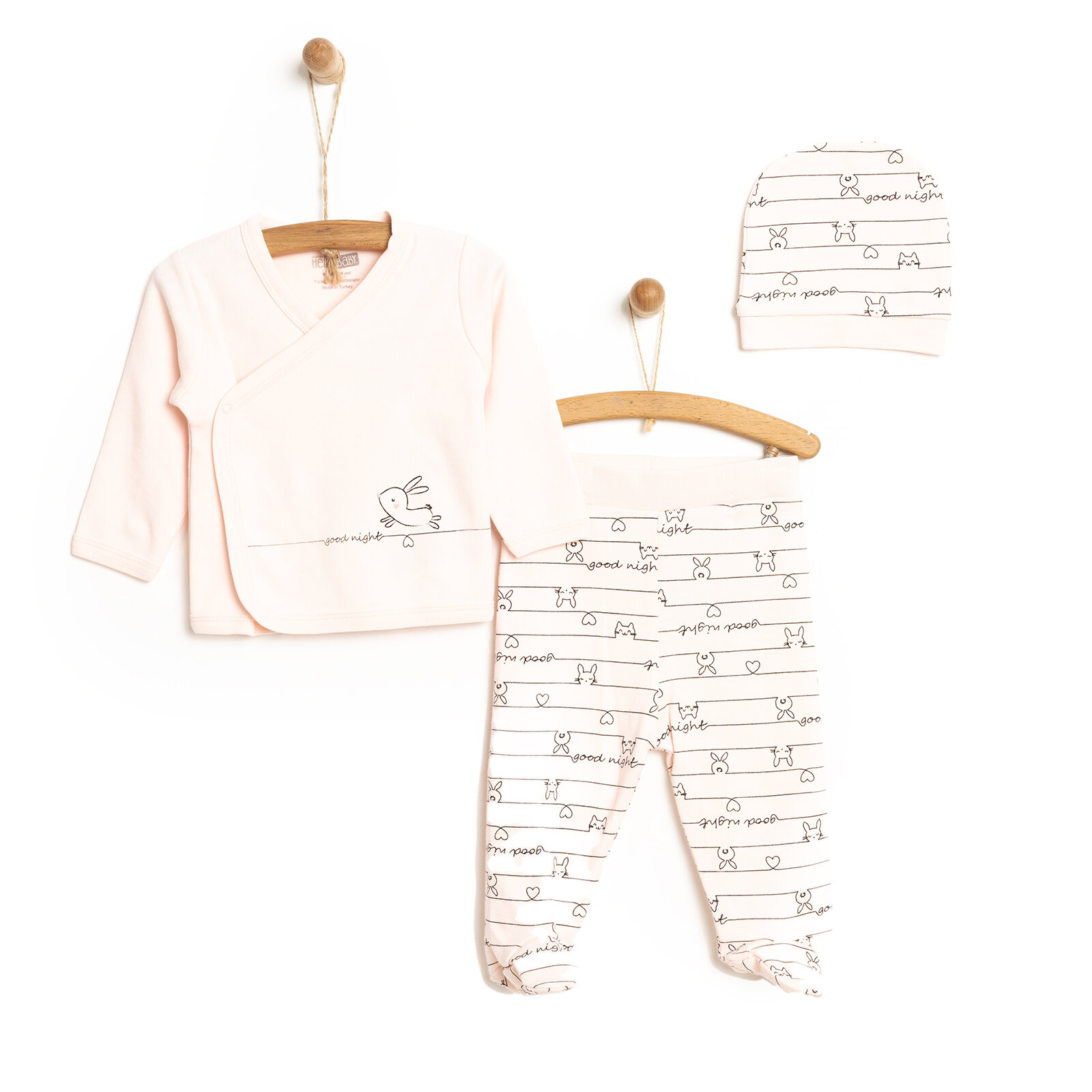 Yenidoğan Zıbın-Şapka-Patikli Alt Kız Bebek