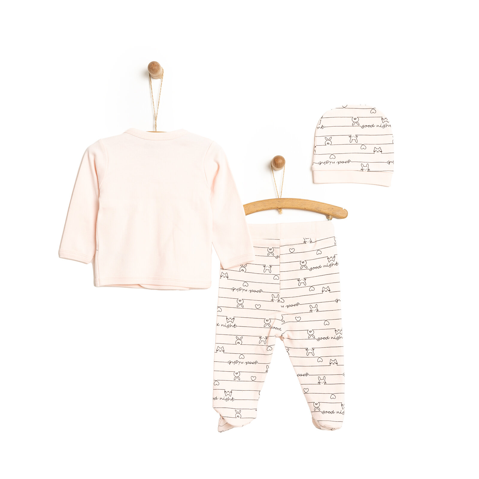 Yenidoğan Zıbın-Şapka-Patikli Alt Kız Bebek