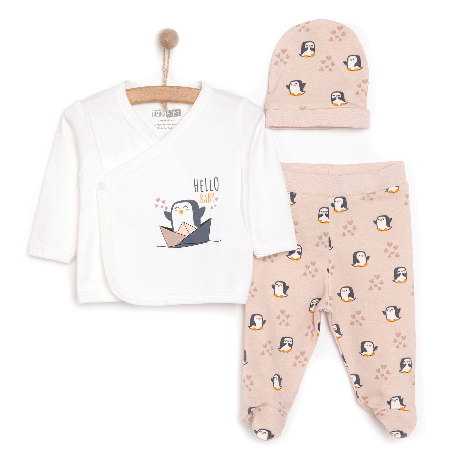 Yenidoğan Zıbın-Şapka-Patikli Alt Kız Bebek