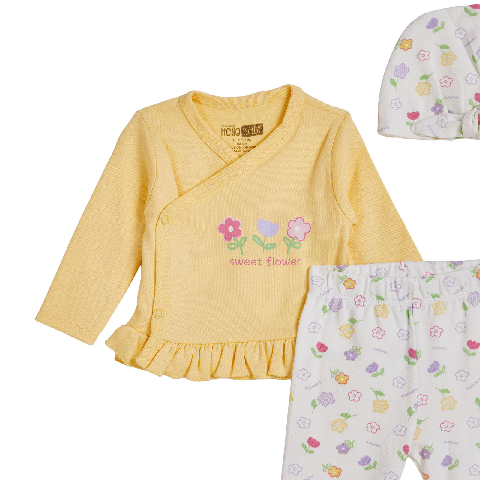 Yenidoğan Zıbın-Şapka-Patikli