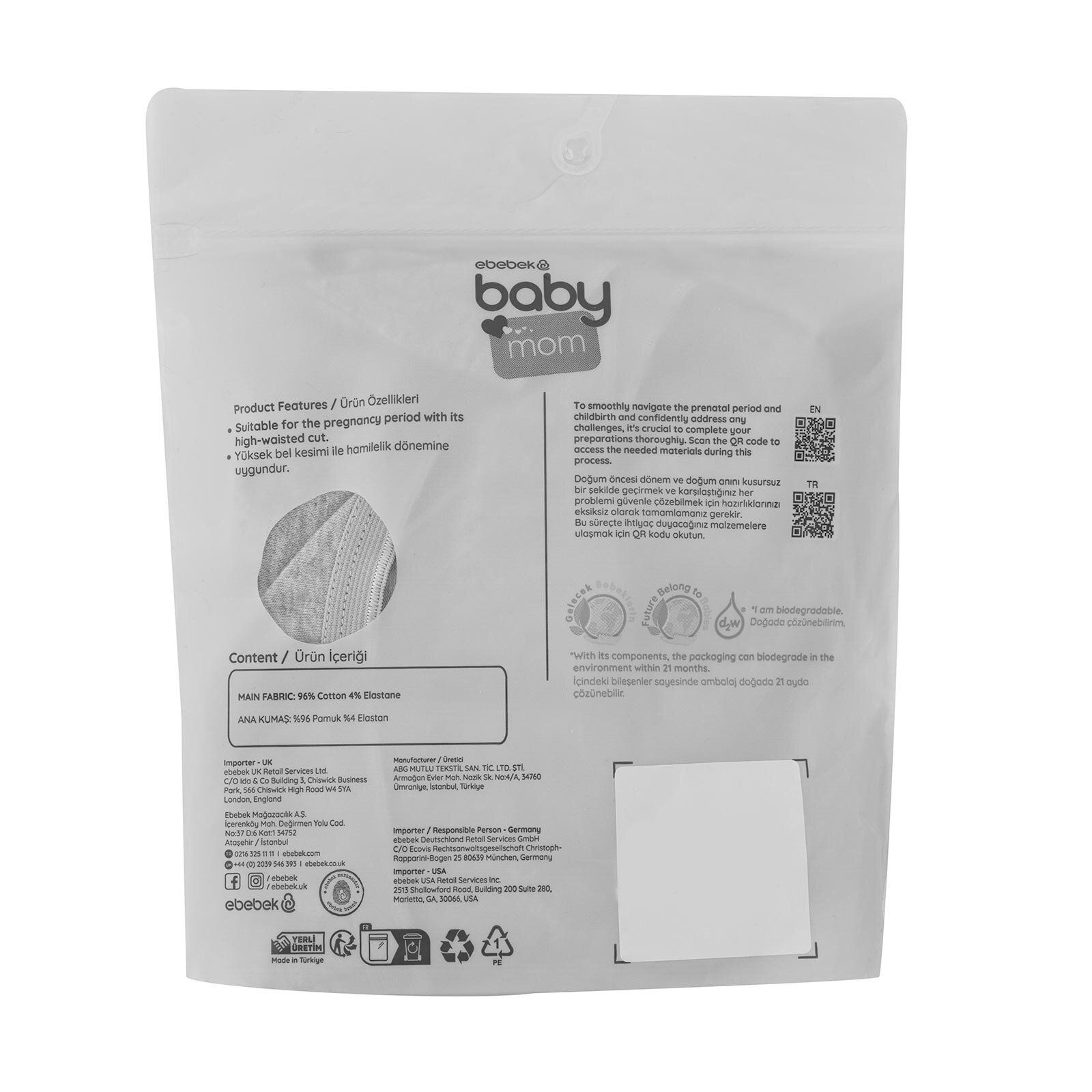 Yüksek Bel Hamile Külotu Anne Giyim