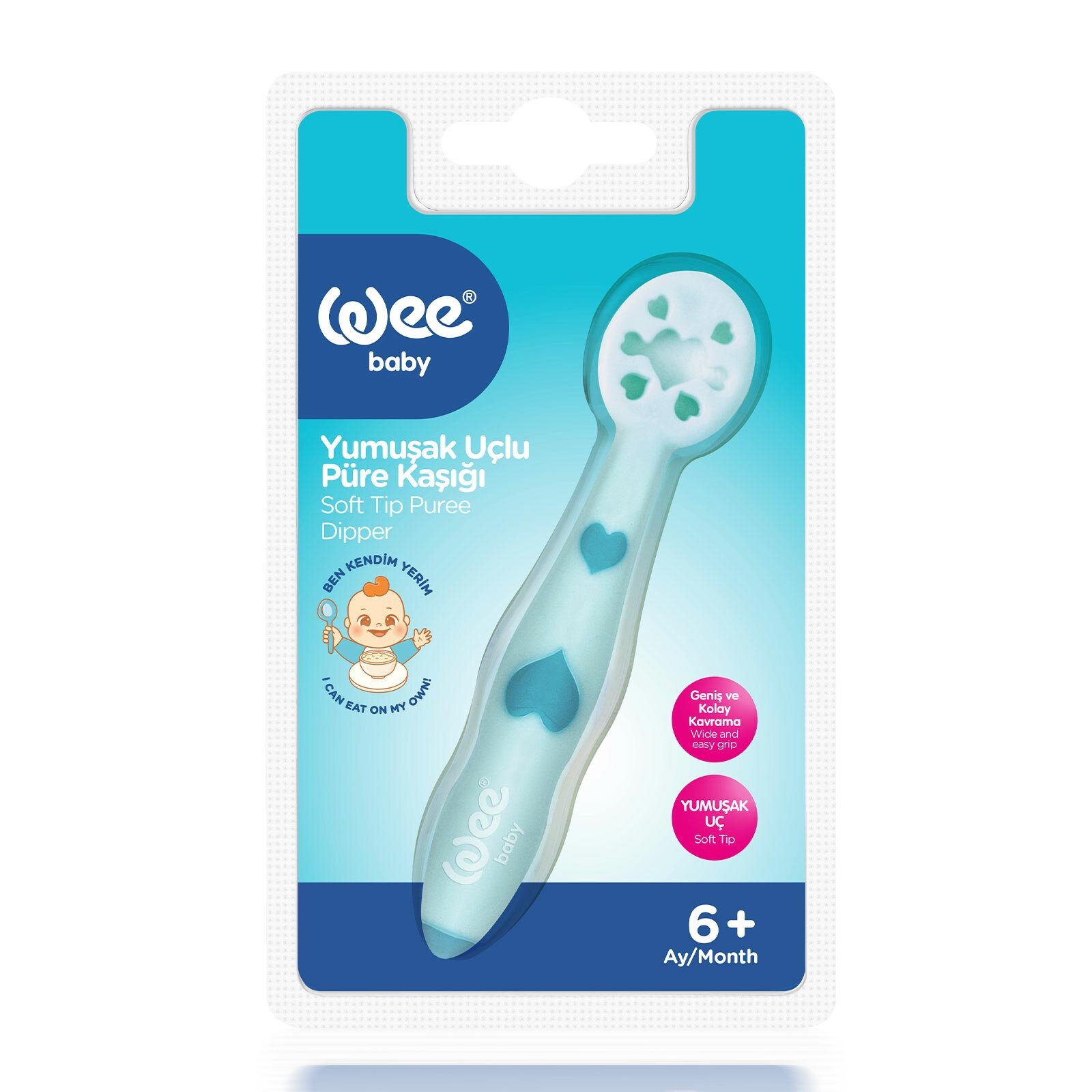 Yumuşak Uçlu Püre Kaşığı Mavi