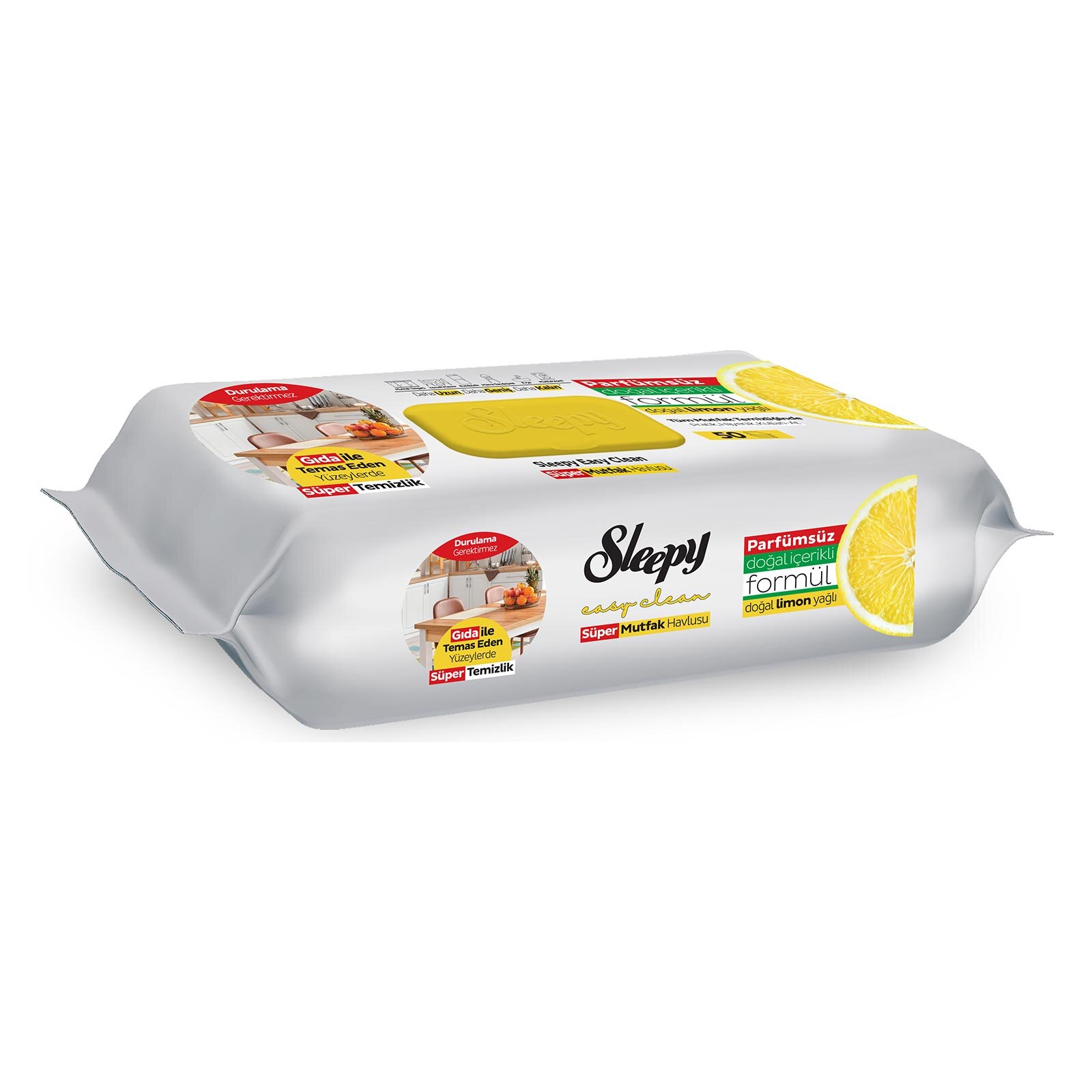 Yüzey Temizlik Süper Mutfak Havlusu Limon 50 Adet