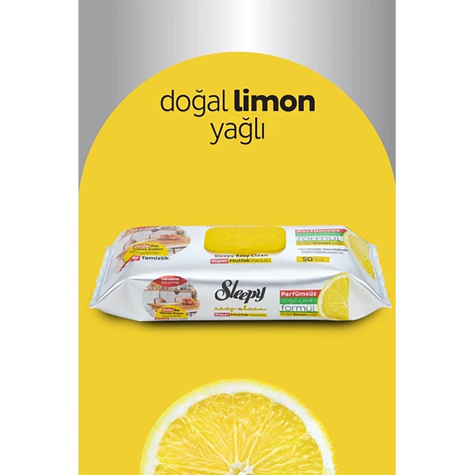 Yüzey Temizlik Süper Mutfak Havlusu Limon 50 Adet