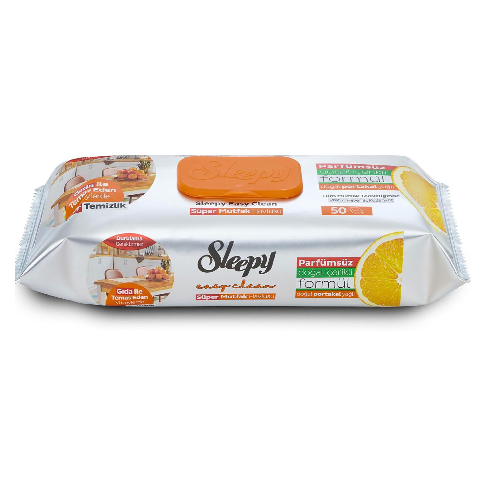 Yüzey Temizlik Süper Mutfak Havlusu Portakal 50 Adet