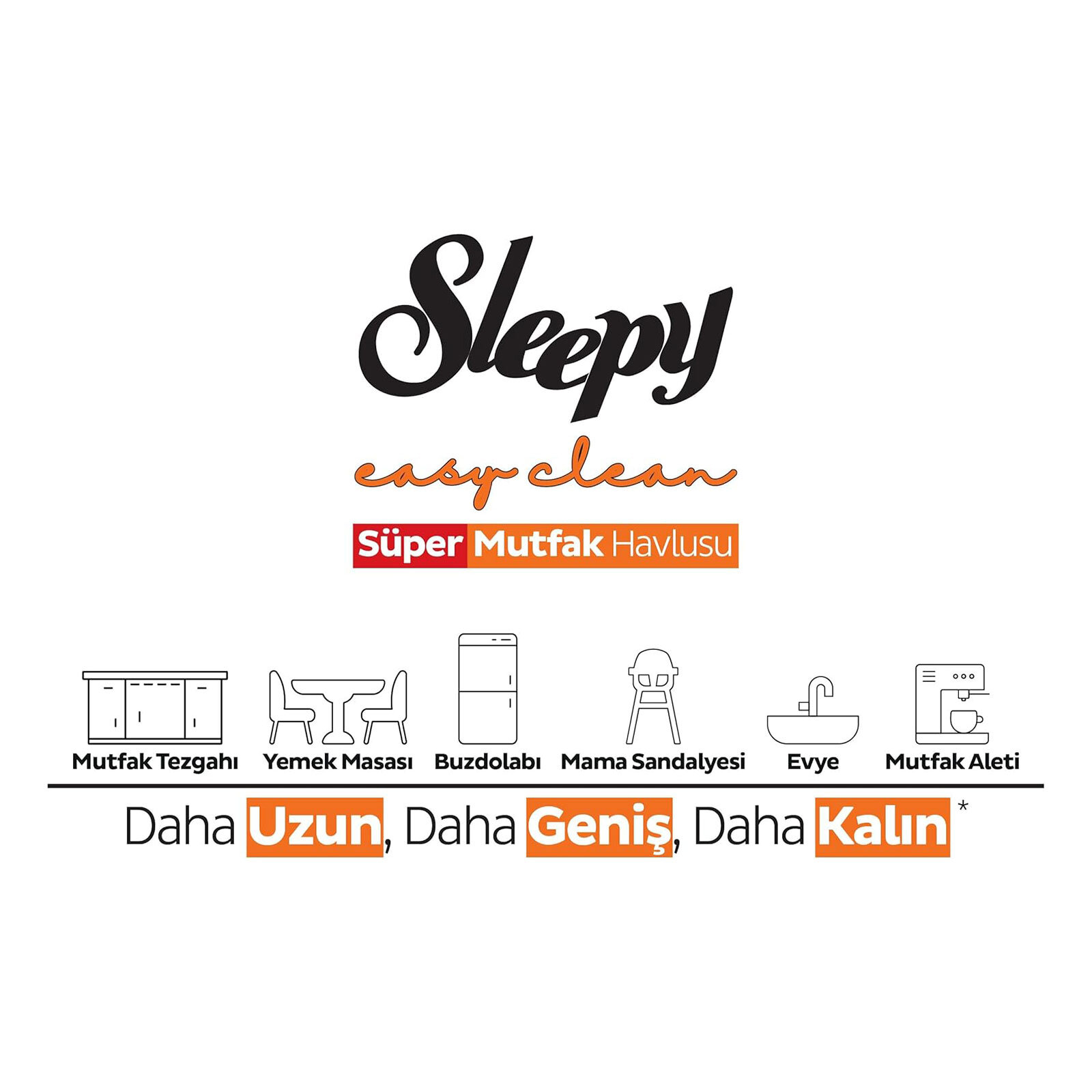 Yüzey Temizlik Süper Mutfak Havlusu Portakal 50 Adet