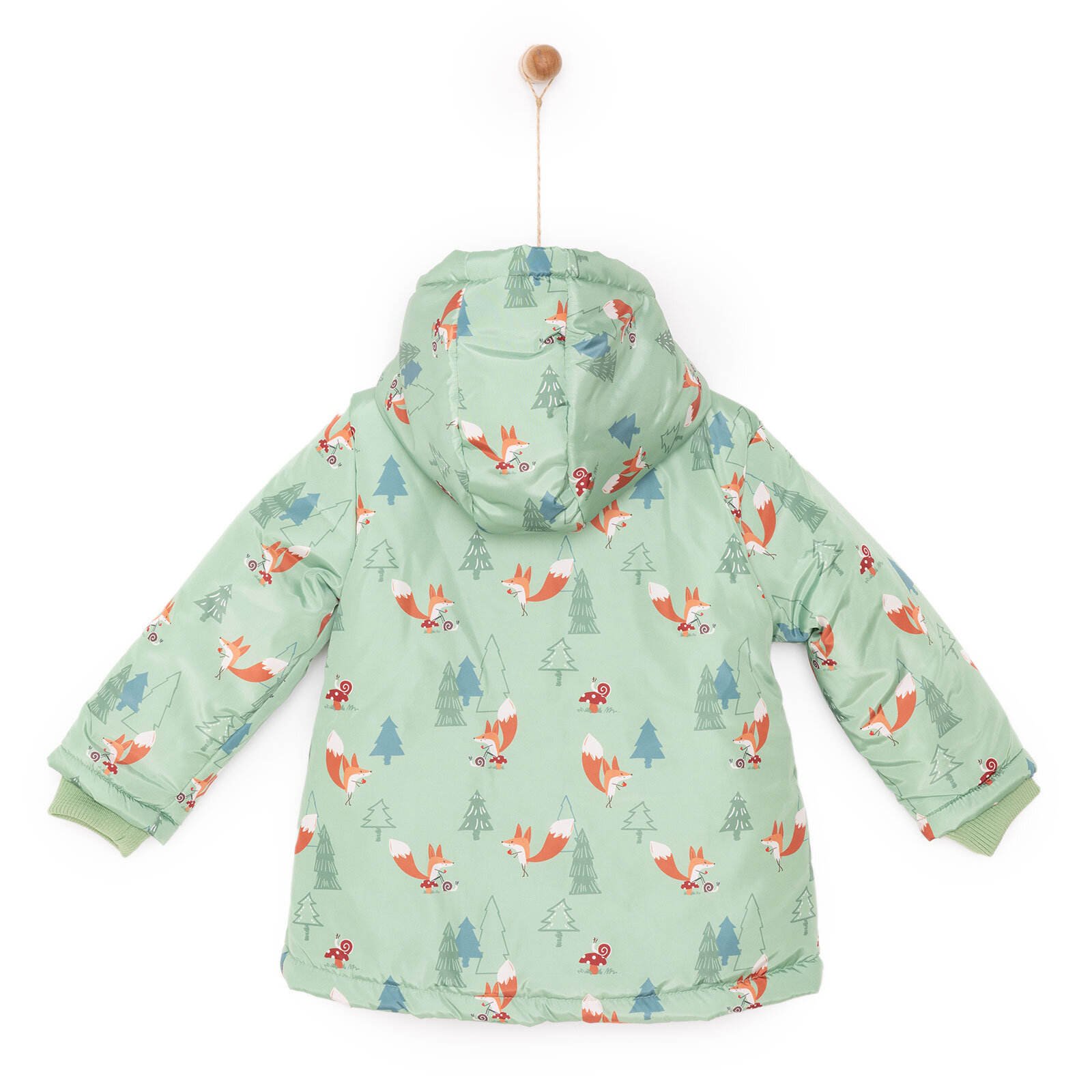 Metraj Baskılı Kapüşonlu Mont Erkek Bebek Metraj Baskılı Kapüşonlu Mont Erkek Bebek