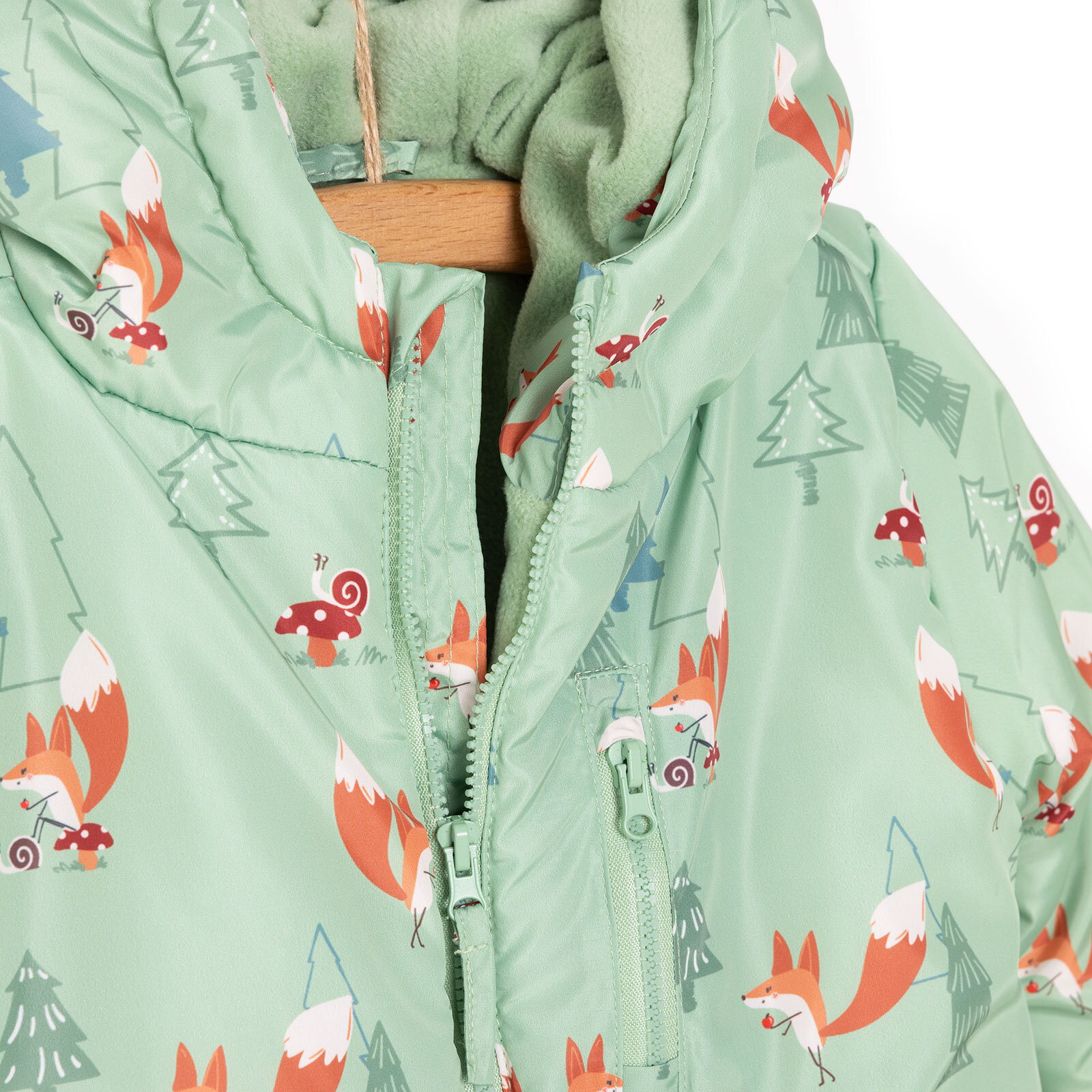 Metraj Baskılı Kapüşonlu Mont Erkek Bebek Metraj Baskılı Kapüşonlu Mont Erkek Bebek