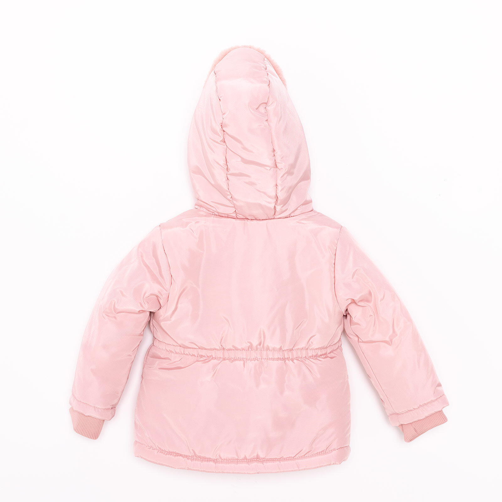 Kız Bebek Kapüşonlu Mont Micro Kumaş Fermuarlı Non-Basic Hakim Yaka Uzun Kol
