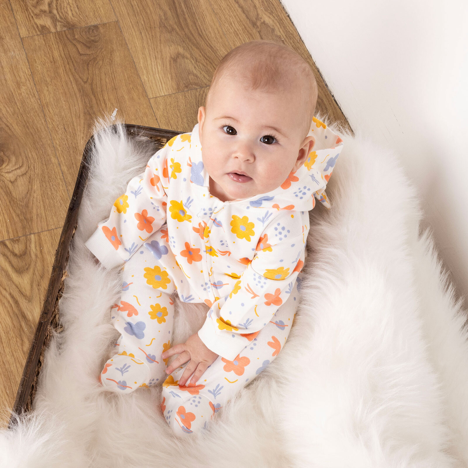 Yenidoğan Kapüşonlu Tulum Kız Bebek