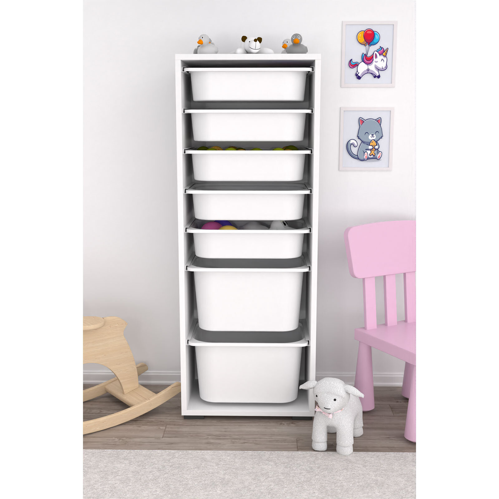 Zola 7 Sepetli Çok Amaçlı Oyuncak Dolabı