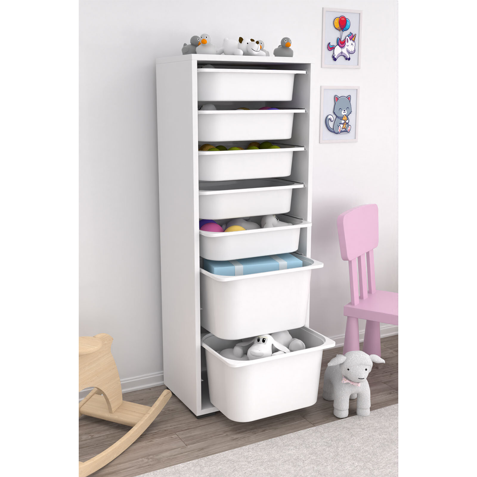 Zola 7 Sepetli Çok Amaçlı Oyuncak Dolabı