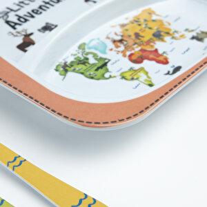 Little Adventurer Melamin Kare Bölmeli Mama Tabağı Seti (2 Kaşıklı) Little Adventurer Melamin Kare Bölmeli Mama Tabağı Seti (2 Kaşıklı)