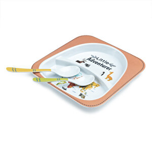 Little Adventurer Melamin Kare Bölmeli Mama Tabağı Seti (2 Kaşıklı) Little Adventurer Melamin Kare Bölmeli Mama Tabağı Seti (2 Kaşıklı)