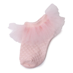 kumaşBaby, Dantelli Çor, Pembe, 0-6 Ay