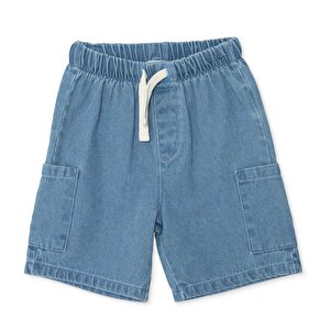 HelloBaby Denim Şort, Mavi, 6 - 9 Ay