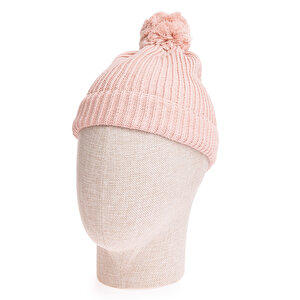 %100 Pamuk Ponponlu Kız Triko Bere Kız Bebek